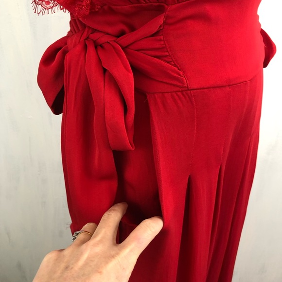 Free People CEM Red V-neck Jumpsuit 0 - Picture 5 of 8